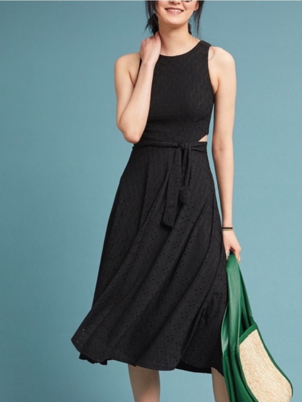 Anthropologie Hutch eyelet cut out midi dress